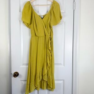 Luxology Green Yellow Summer Dress Medium